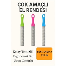 Paslanmaz Çelik Çok Amaçlı El Rendesi Renkli Saplı Pratik Mutfak Rendesi Çelik Diğer