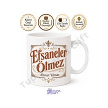 Efsanevi Baba Yazılı Retro Tasarım Kupa Bardak Babalar Günü Hediyesi Beyaz / Çok Renkli