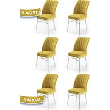 Canisa Concept Flex Serisi Gürgen Ayaklı 1.sınıf Sandalye , 6 Adet , Hardal Sandalye , Ayaklar Beyaz Sandalyeler Hardal Ayaklar Beyaz