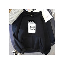 Tarzsokak Siyah Unisex S-sonic Gençlik Müzik Grubu Harajuku Kapüşonlular Moda Punk Yakışıklı Manga Baskı Ka