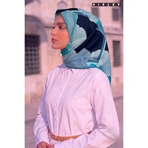 Sisley İpek Saten Eşarp-asm2041 Mavi