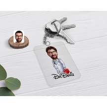 Kişiye Özel Erkek Acil Tıp Teknisyeni Karikatürlü Şeffaf Pleksi A