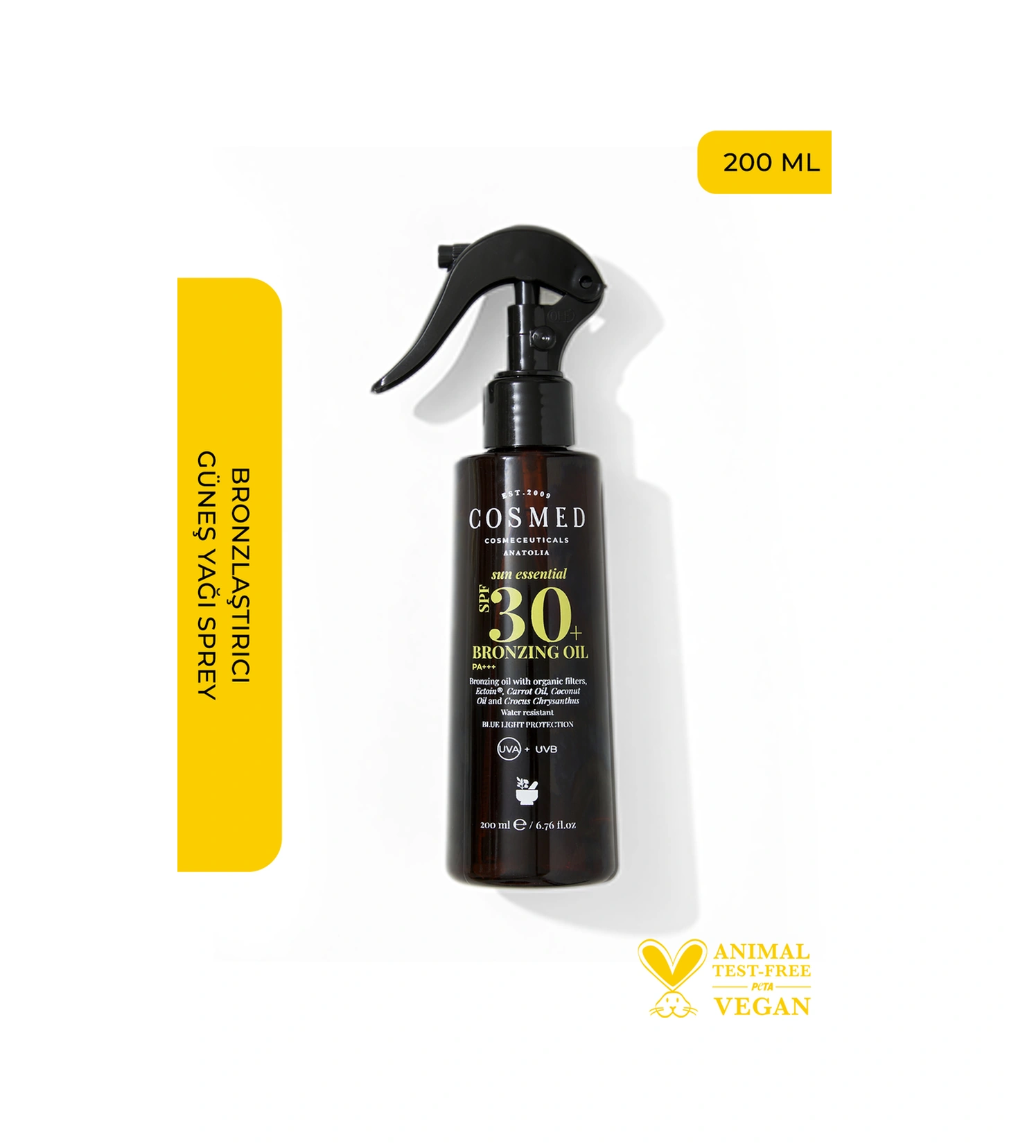 Cosmed Bronzlaştırıcı Güneş Yağı Sprey SPF30+ - Bronzing Oil SPF30 - 200 ml