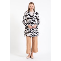 Esswaap Animal Printed Ceket Ve Duble Paça Pantolonlu Takım Bej-bej Bej