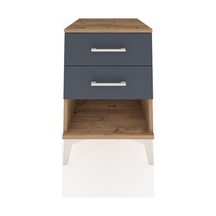 Kronos Komodin 2 Çekmeceli 44x59x64 Çam-antrasit Atlas Çam