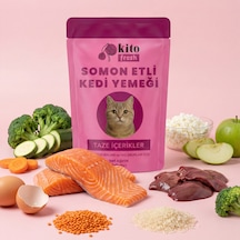 Kito Fresh Somonlu Kedi Yemeği %100 Taze İçerikli Mama 80 G