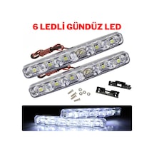 Mercekli 6 Ledli Beyaz Drl Gündüz Ledi 12v Sis Lambası Ledi Off Road Sis 12v