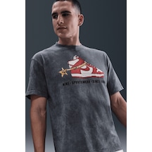 Nike Sportswear M90 Vintage Stirrup Loose Fit T-shirt Baskılı Erkek Bol Kesim Tişört Antrasit