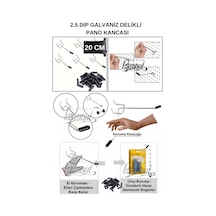 Delikli Pano Kancası 20 Cm Kauçuklu Koruma - Ekstra Güçlü - Raf Askısı - 2.5 Cm Dip 150 Adet