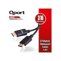 Qport Q-Dp03 Display Port 1.2V 3 Metre Kablo
