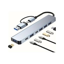 Buffer 8 İn 1 Usb Çevirici Notebook Macbook Type-c Uyumlu Görüntü Aktarıcı Hub