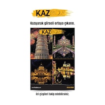 Kazboz Kazıma Sanatı Yapılar, Scratch Art Kağıdı, Ahşap Kalem Dahil, 20x28,5 Cm, Dünya Anıtları Temalı Diğer