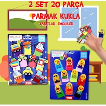 2 Set 20 Parça Tox Taşıtlar ve Emojiler Parmak Kukla T106 T181