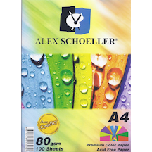 Alex Schoeller Renkli Fotokopi Kağıdı A4 80Gr 100'Lü Karışık Renk