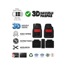 Chevrolet Captiva 2013 Uyumlu 3 Cm Havuzlu 5 Parça Set 3d Paspas Takımı Siyah - Kırmızı