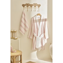 Kaşmir Home Helen Kimono Set Offwhite-rose S-m Pembe