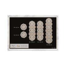 Alya Model No124 Gold 5 Parça Salon Takımı Dantelli Masa Örtüsü Runner Seti Bzckh1317 Çok Renkli