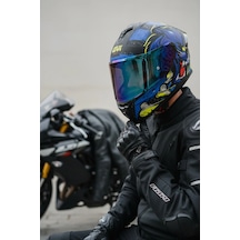 Gıvı 50.x Wıld Mat Mavi  1 Renkli 1 Şeffaf Vizörlü Motosiklet Kask İridyum Vizör + Şeffaf