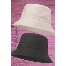 Tezzgelsin Unisex Uv Korumalı Pamuku Bucket Şapka Bej Siyah