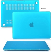 Macbook Uyumlu Air M1 Kılıf 13 İnç Mat Buzlu Flu Touchıd'li M1 Air A2337 A2179 A1932 İle Uyumlu Açık Mavi