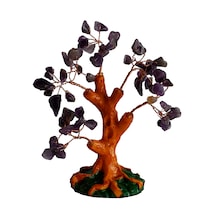 Doğal Ametist Taşlı Hayat Ağacı Biblo - 16x14 Cm Dekoratif Obje