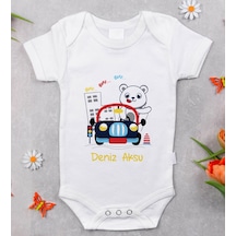 Bitmeyenkartus Bk Kids Isimli Sevimli Sürücü Tasarımlı Bebek Body Zıbın - Model Çok Renkli