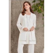 Pierre Cardin 2800 Kadın Penye Dantelli Sabahlıklı Pijama Takım-ekru Ekru Pierre Cardin 2800 Kadın Penye Dantelli Sabahlıklı Pijama Takım-ekru Ekru