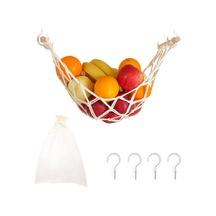 Xindoker Punch-free Ahşap Ve Pamuk Mutfak Sepeti - Havlu Dokulu Sebze-meyve Askısı, Havalandırıcı, Yer Tasarrufu, Yıkama Eliyelir Bej