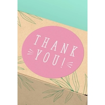Pembe Thank You Kargo Paketleme Sticker Etiket 3x3cm St2129 Çok Renkli