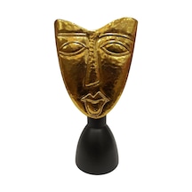 Biev Metal Vazo Yüz Kabartmalı 21x16x43 Cm