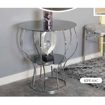 Mim Füme - Gümüş Kupa Yan Sehpa Füme