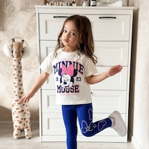Eray Alp Kids Kız Çocuk Beyaz Tişört Mavi Tayt Takımı Yazlık Günlük Model