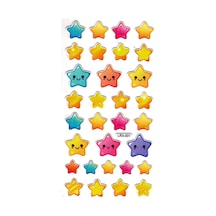 Sticker Kabartmalı Stiker Çıkartma Etiket Lrx001 -18x9 Cm- Sevimli Tatlı Yıldızlar Çok Renkli
