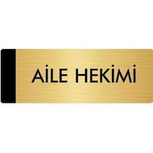 Metal Yönlendirme Levhası, Departman Kapı Isimliği Aile Hekimi 5x20 Cm Altın Renk