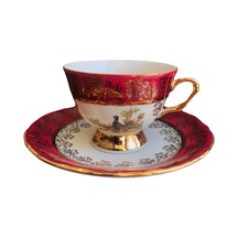 King El Yapımı Çekoslavak Zvırata Bordo Kahve Fincan Takımı 6'lı Diğer