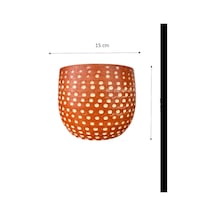 Bitki Tasarımı Nokta Desenli Terakota Saksı & Saksılık Dekoratif Salon Çiçekliği 15 Cm