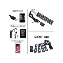 Sese Ve Müziğe Duyarlı Kumandalı App Usb 12 Led Ayak Altı Led