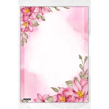 A5 Çiçek Bloknot Çizgisiz Defter - 50 Yaprak - Memopad - Notepad - Not Defteri - Not Kağıdı - 2970 Çok Renkli