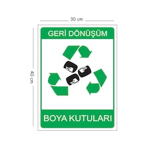 Metal Geri Dönüşüm Boya Kutuları 30x40 Cm A3 Uyarı İş Güvenliği Levhası