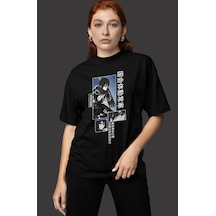 Sevbano Tasarım Mikasa Ackerman Baskılı Unisex Oversize Attack On Titan A Siyah