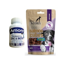 Amore Çinko Biyotin Köpek Tüy Dökümü Tablet Salmon Cubes Ödül 72'li