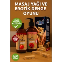 Ahşap Denge Oyunu + Çilek Ve Gül Aromalı 120 Ml Aromaterapi Masaj Yağı Seti - 736521649