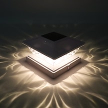 8 Adet Güneş Enerjili Dekoratif Direk Üstü Solar Led Bahçe Ve Teras Aydınlatma Lambası Kristal Tasarımlı Beyaz Işık