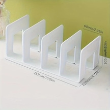 Meridiangoods Beyaz Masaüstü Organizer Rafı - Okul Ofis Kitap Dergi Saklama Standı Beyaz