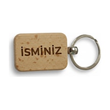 Kişiye Özel Mini Dikgörtgen Ahşap Anahtarlık İsminiz Yazılı Lazer Gravür Anahtarlık Özel Tasarım Kişisel Hediye