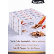 No:10 Bakır Zımba Teli 10 Adet Set Dayanıklı, Pürüzsüz Çakım Ofis Zımba Teli