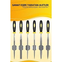 Mey İthalat Profesyonel 6'lı Ahşap Eğe Ve Törpü Seti - Hassas Oyma Ve Şekillendirme Hobi Takımı 17cm