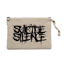 Suicide Silence Logo Krem Clutch Astarlı Cüzdan / El Çantası Krem