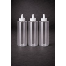 Sosluk Sıkma Şişesi 3 Adet 250 Ml Bpa Free Yağ, Sos Şişesi Endüstriyel Kullanım Şeffaf