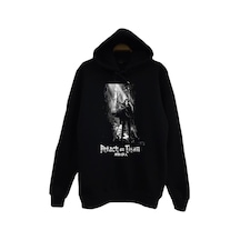 Attack On Titan Kapüşonlu Sweatshirt Siyah